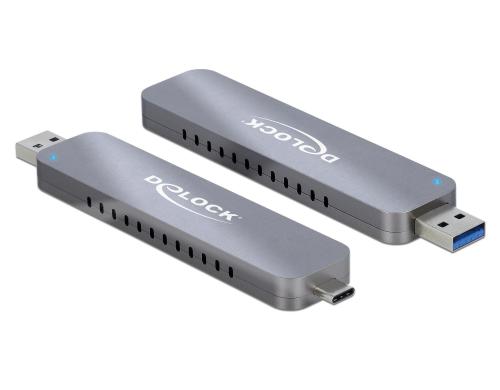 Delock M.2 NVME zu USB Gehuse Typ-C,A Betrieb von M.2 NVME SSDs an USB3.2 Gen2