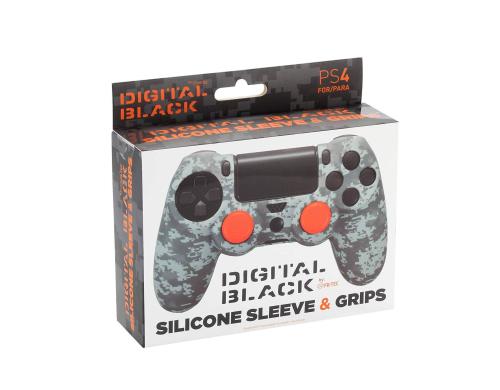 FR-TEC PS4 Silicon Skin+Grips Pixel Black Grips, Hlle, PS4