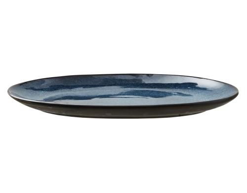 Bitz Servierplatte 36x25cm Schwarz/Blau 1 Stck, Stoneware