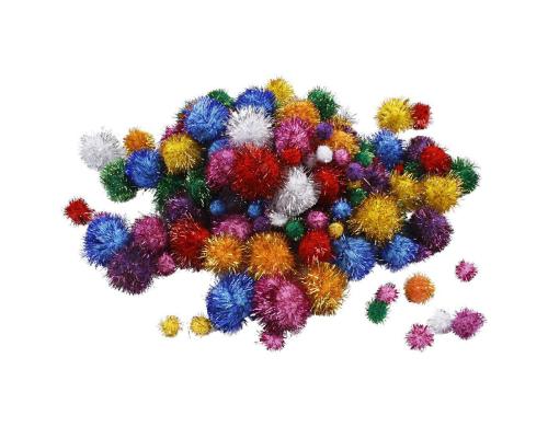 Creativ Company Pompons 15-40 mm, 75 Stck Glitzer