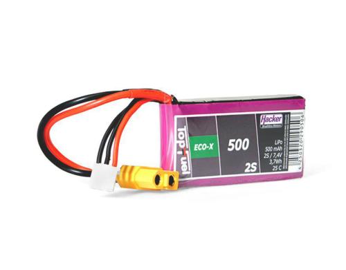 TopFuel LiPo-Akku 7.4V 500mAh 2S RX 25C 56x30x12 mm, 38 g XT60