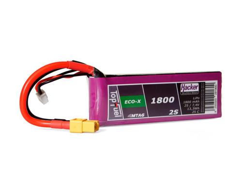 TopFuel LiPo-Akku 7.4V 1800mAh 2S 25C MTAG 108x34x12 mm, 105 g XT60