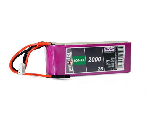 TopFuel LiPo-Akku 7.4V 2000mAh 2S 5C 83x29x18 mm, 88g JR