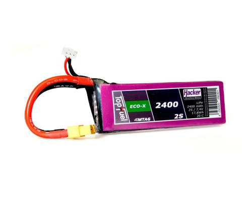 TopFuel LiPo-Akku 7.4V 2400mAh 2S 20C MTAG 107x34x15 mm, 127 g XT60