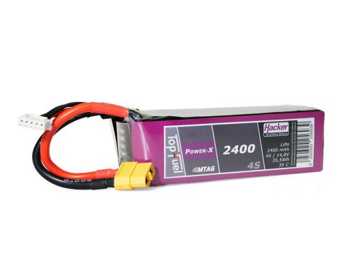 TopFuel LiPo-Akku 14.8V 2400mAh 4S 35C MTAG 108x34x35 mm, 258 g XT60