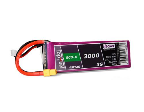 TopFuel LiPo-Akku 11.1V 3000mAh 3S 20C MTAG 140x43x19 mm, 234 g XT60