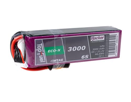 TopFuel LiPo-Akku 22.2V 3000mAh 6S 20C MTAG 140x43x35 mm 430g XT60