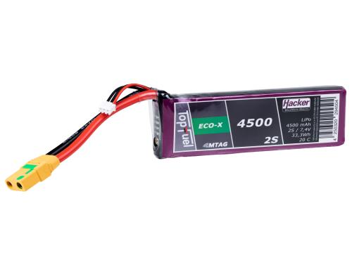 TopFuel LiPo-Akku 7.4V 4500mAh 2S 20C MTAG 140x43x17 mm, 233 g XT90/AS