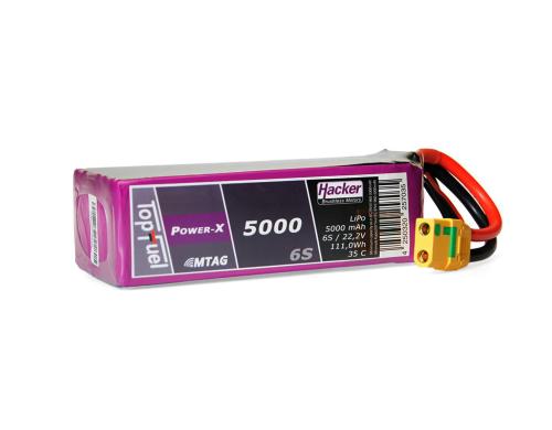 TopFuel LiPo-Akku 22.2V 5000mAh 6S 35C MTAG 142x43x60 mm, 800 g XT90/AS