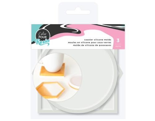 American Crafts Giessform Silikon Untersetzer - Hexagon, Quadrat und Kreis