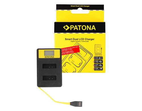 PATONA Smart Dual LCD USB Ladegert Fr Canon Akku NB-13L