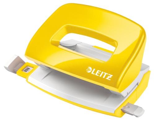 Leitz WOW Kleiner Locher NeXXt gelb metallic, 10 Blatt, Metall