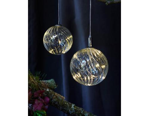 Sirius LED Weihnachtskugel Wave klein indoor, 10x LED