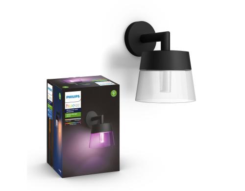 Philips Hue Wandleuchte Attract bk 8W LED, 600 lm, RGBW, 2200-6500K, Outdoor