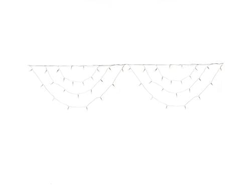 Konstsmide LED Vorhang Bogen, 184 LED weiss, 10.27m, Kabel: 10m, H: 35cm