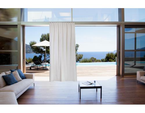 Casa Leon Outoor-Fertigvorhang Agora 140x245cm,Beige,1er Faltenband,100%Dralon