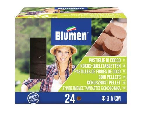 Blumen Kokosquelltabletten ohne Netz  35 mm, 24 St.Karton