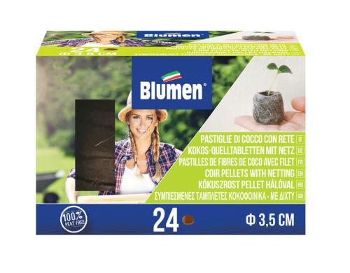 Blumen Kokosquelltabletten mit Netz  35 mm, 24 St.im Karton