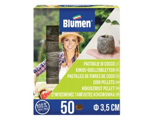 Blumen Kokosquelltabletten mit Netz  35 mm, 50 St. im Karton