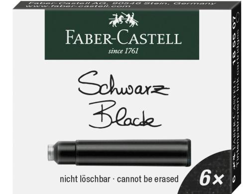 Faber-Castell Tintenpatrone 6 Stck schwarz