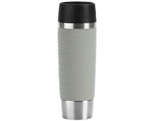 Emsa Travel Mug 0.5 l Puder-Grau Edelstahl, Silikon Manschette