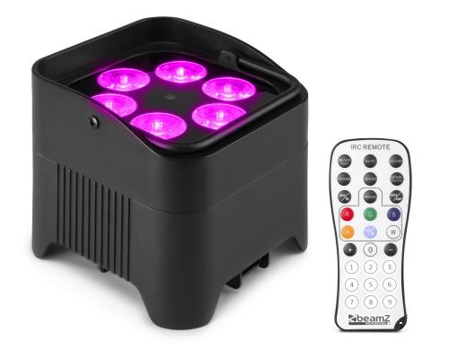 BeamZ BBP96SB Uplight Par 6x 12W, 6in1, Akku-Betrieb, Schwarz