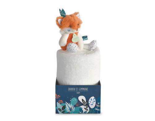 DouDou Geschenkset Babydecke mit Fuchs 100x70cm