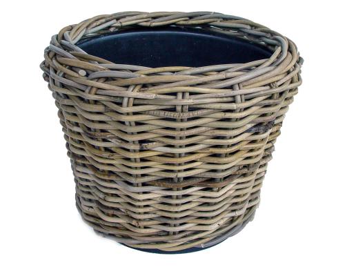 Jaco Drypot Rattankorb Java mit Plastik- einsatz rund, D: 36cm,  H: 28cm