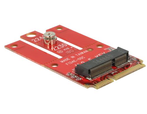 DeLock Mini-PCI-Express-x1 Controller 1xM2 Key E, 1xmSATA, 1x MiniPCIexpress