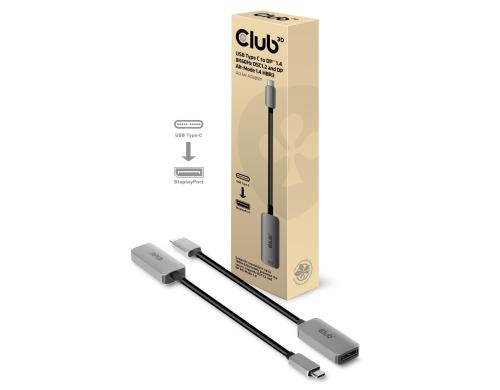 Club 3D, USB Typ C to DisplayPort 1.4 8K Typ-C auf DP 1.4 8K30Hz HBR3