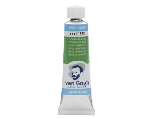 Van Gogh Aquarellfarbe Einzelfarbe Tube 662 10 ml, Farbe Perm. Grn, Transparent