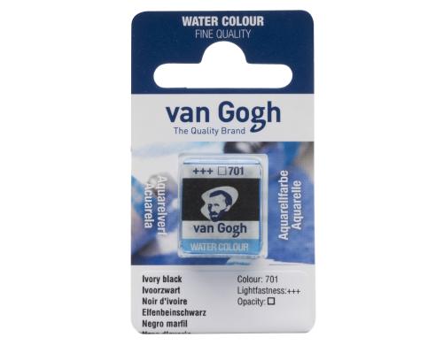 Van Gogh Aquarellfarbe Einzelfarbe Napf 701 10 ml, Farbe Elfenbeinschwarz, Transparent