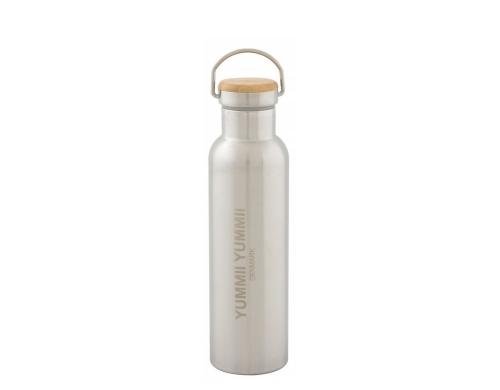 Yummii Yummii Thermoflasche medium Bambus Volumen 600ml, Stahl Deckel Bambus