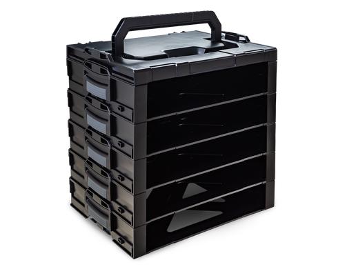 i-BOXX Rack 5er Block schwarz schwarz mit anthrazitgrauen Schnappern