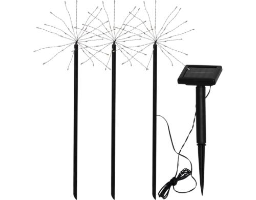 Star Trading Solar Decoration Firework Schwarz, Lichtfarbe Warmweiss