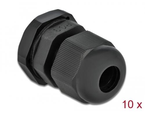 Delock Kabelverschraubung PG9 19mm IP 68, schwarz, 10 Stck