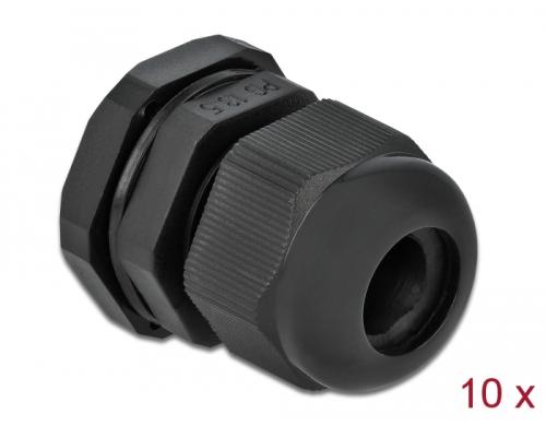 Delock Kabelverschraubung PG13 24mm IP 68, schwarz, 10 Stck