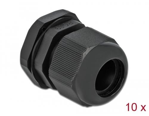 Delock Kabelverschraubung PG19 28mm IP 68, schwarz, 10 Stck