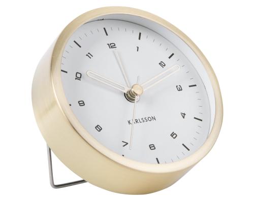 KARLSSON Wecker Tinge, Gold - Weiss D: 9 cm, Exkl. 1 xAA Batterien, geruschlos