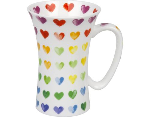 Knitz Tasse Colourful cast- hearts Fassungsvermgen 630ml