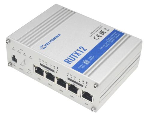 Teltonika Dual-LTE Industrierouter RUTX12 2x LTE 300Mbps, 5GE, 876Mbps WLAN-AC, BT