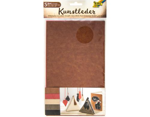 Folia Kunstleder 17 x 27 cm 5 Blatt, Grsse: 17 x 27 cm