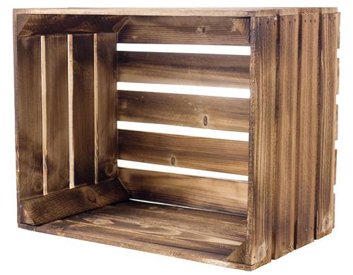 Holz Zollhaus Obstharasse geflammt Kiefer, 50x40x30 cm, FSC 100%