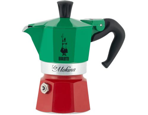 Bialetti Mokina fr 1 Tasse Italia Aluminium mit schwarzem Kunststoff