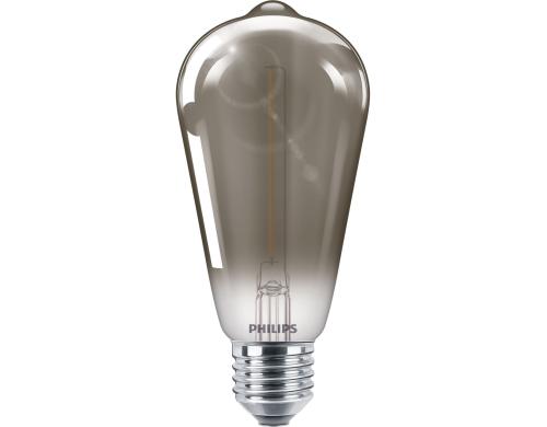 Philips LED Lampe 2.3W (15W) E27, ST64, 136lm, 2700K, Rauchglas