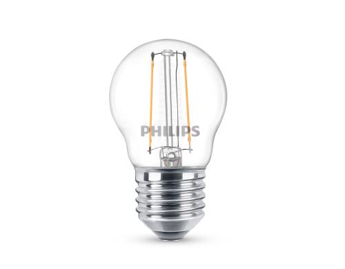 Philips LED Lampe 2W (25W) E27, P45, 250lm, 2700K, klar