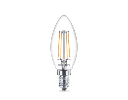 Philips LED Lampe 4.3W (40W) E14, B35, 470lm, 2700K, klar