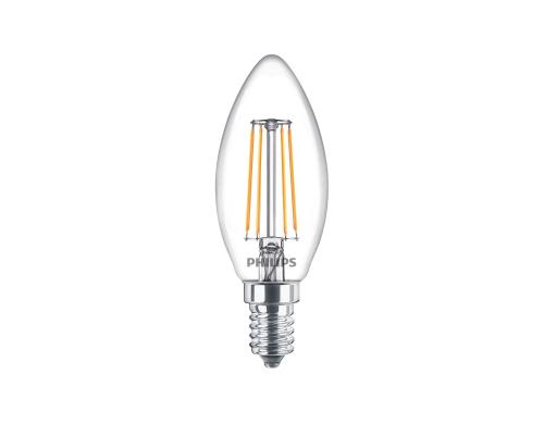 Philips LED Lampe 4.3W (40W) E14, B35, 470lm, 2700K, klar