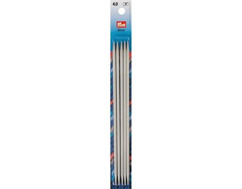 Prym Strumpfstricknadeln, grau 4 mm x 20 cm, Karte 5 Stck