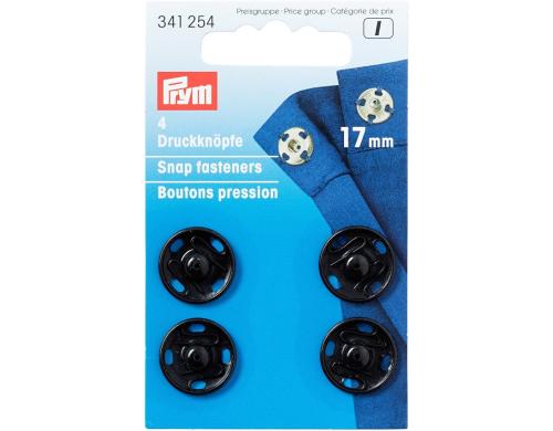 Prym Annhdruckknpfe, schwarz, nickelfrei 17 mm, Karte 4 Stck